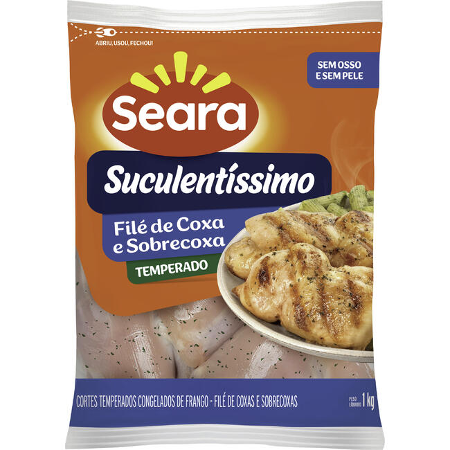 File de Coxa e Sobrecoxa de Frango Seara Cong Temperada 1kg