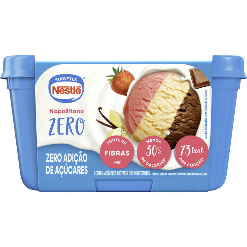 Sorvete Nestlé Napolitano Zero 450g