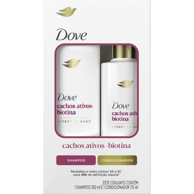 Kit Dove Shampoo + Condicionador Cachos + Biotina