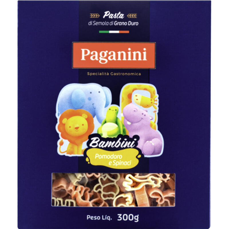 Macarrão Paganini Bambini Bichinhos Pacote 300g