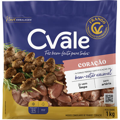 Coração de Frango C.Vale Congelado 1kg