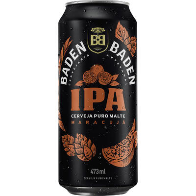 Cerveja IPA Puro Malte Maracujá Baden Baden Lata 473ml