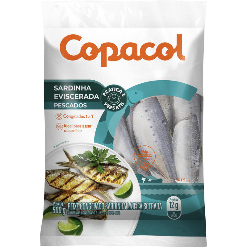 Peixe Sardinha Copacol Congelado Eviscerada 500g