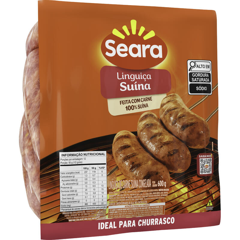 Linguiça Suína Seara Congelada 600g