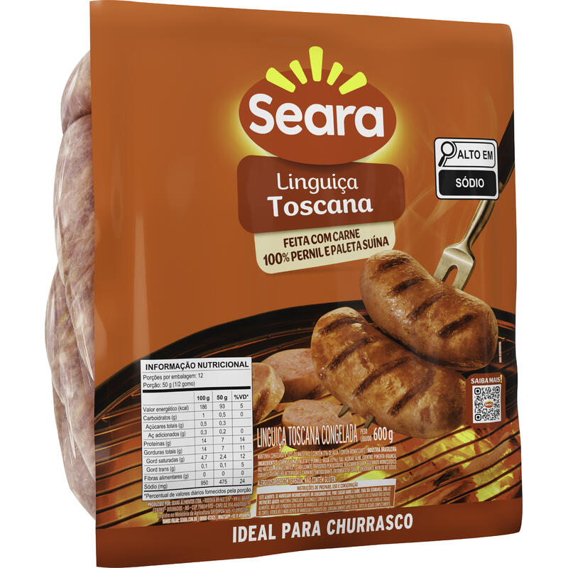 Linguiça Toscana Seara Congelada 600g