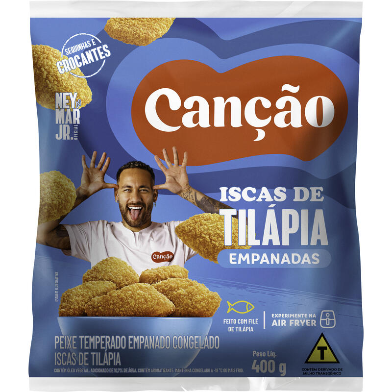 Iscas de Tilápia Empanada Canção Congelada 400g