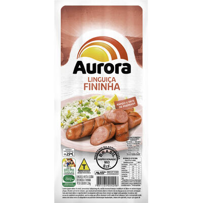 Linguiça Fininha Aurora Defumada Pacote 220g
