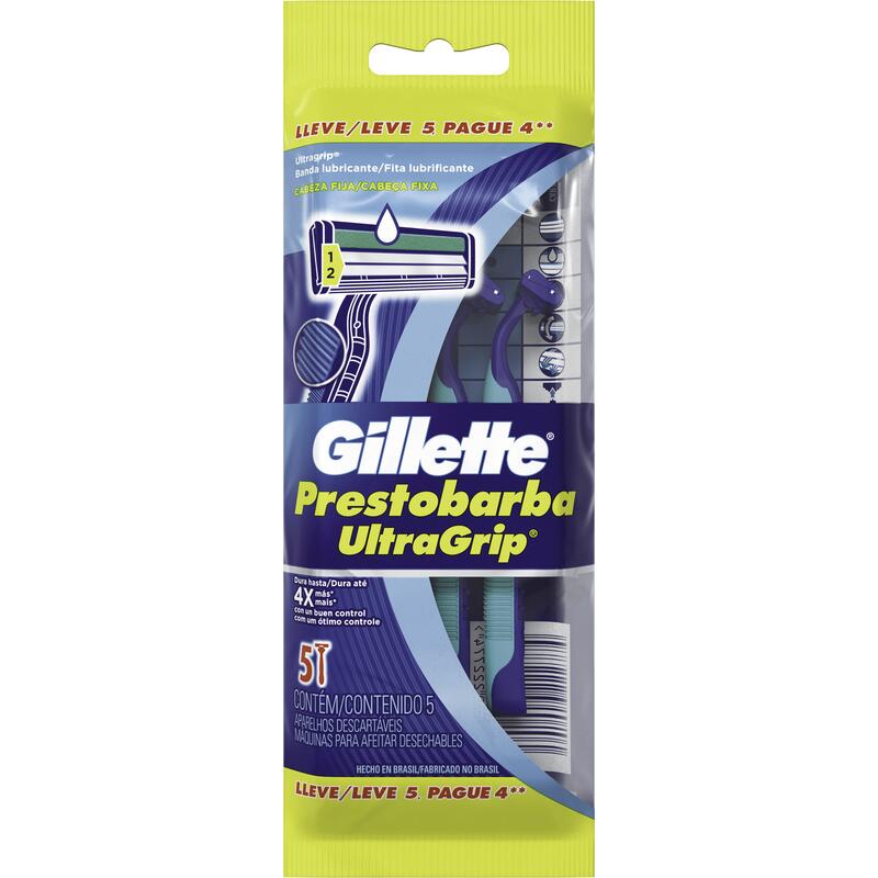 Aparelho de Barbear Gillette Prestobarba Ultragrip 5 un