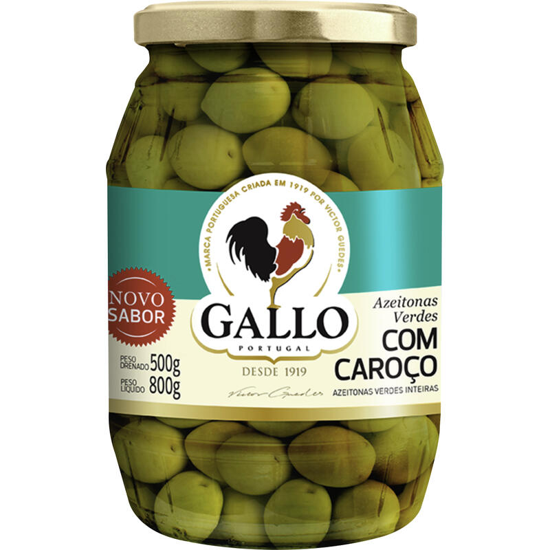 Azeitona Verde Gallo Com Caroço 500g