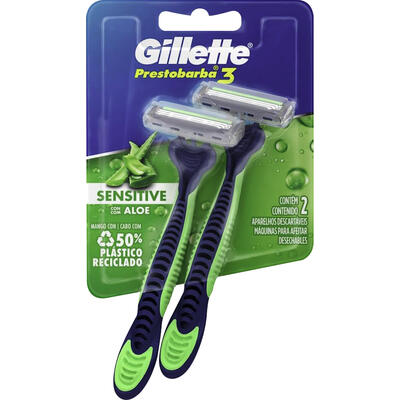 Aparelho de Barbear Gillette Prestobarba 3 Sensitive 2 un