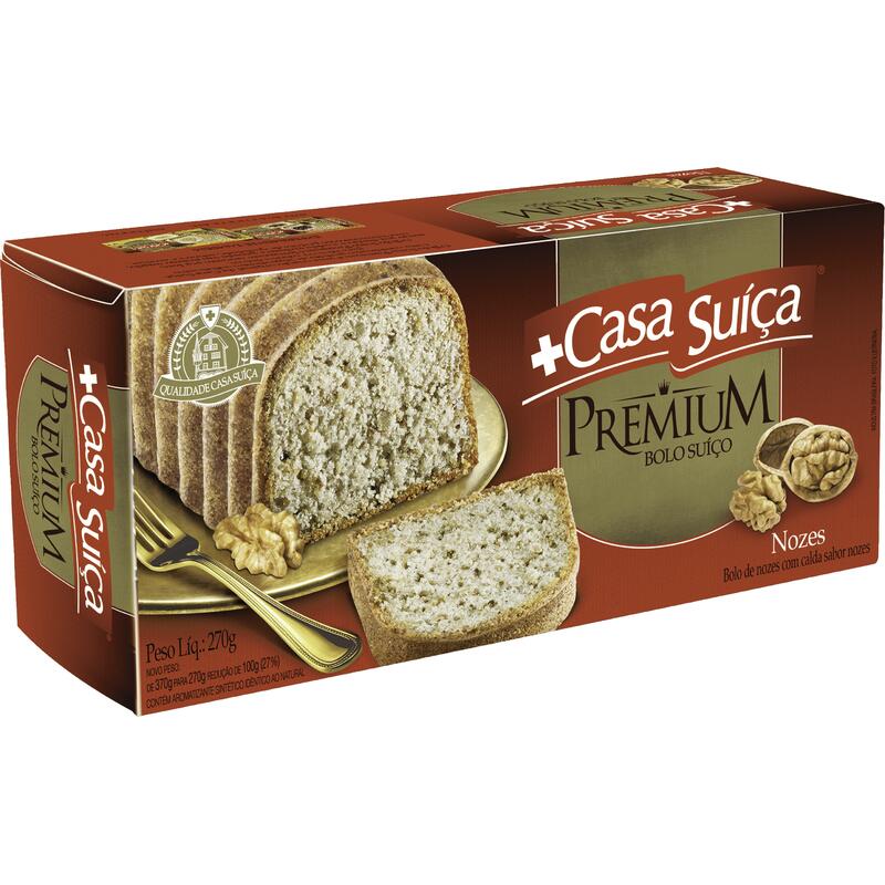 Bolo Suíço Casa Suíça Premium Nozes Caixa 270g