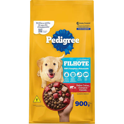 Alimento para Cães Pedigree Filhotes 2 a 18 Meses Carne, Frango e Cereais 900g