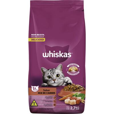 Alimento para Gatos Whiskas Adultos 1+ Mix de Carnes 2.7kg