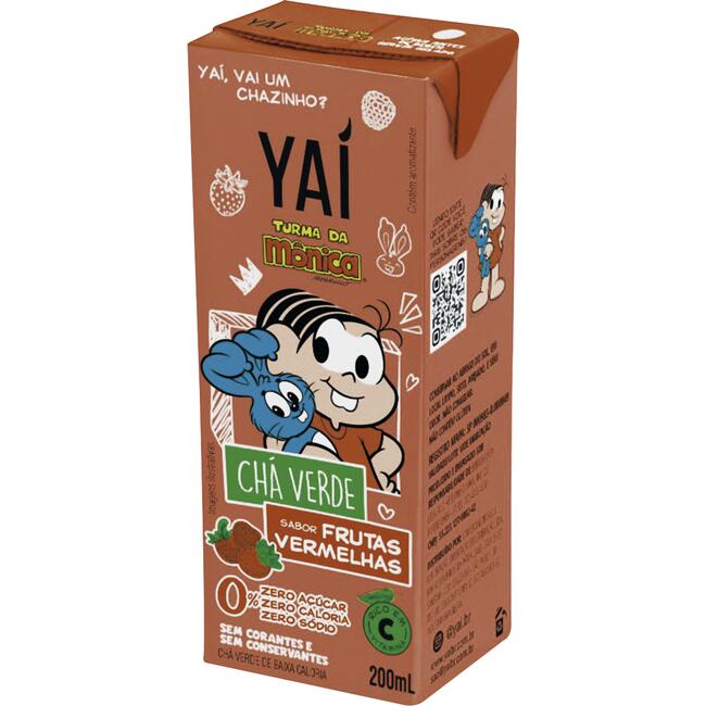 Chá Verde Yaí Turma da Mônica Frutas Vermelhas Zero Tetra Pack 200ml